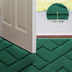 hicorfe Indoor Door Mat,Non Slip Door Mats,32"x48" Front Back Door Mat Rubber Backing,Absorbent Resist Dirt Entrance Inside Floor Mats for Entryway Washable Low-Profile(Evergreen)