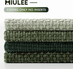 MIULEE Pack of 4 Christmas Couch Throw Pillow Covers 20x20 Inch Green Soft Decorative Chenille Pillow Covers Farmhouse Accent Cushion Covers for Boho Home Decor Sofa Bedroom Living Room
