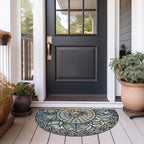 CHICHIC Entrance Door Mat Large 24 x 36 Inch Entry Way Doormat Front Door Rugs Outdoors Heavy Duty Welcome Mat Non Slip Rubber Back Low Profile for Garage, Patio, High Traffic Area, Blue