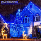 JMEXSUSS 2 Pack Blue Solar String Lights Outdoor Waterproof, Each 33ft 100 LED Solar Fairy Lights, 8 Modes Copper Wire Mini Christmas Light for Outside Patio Garden Tree Christmas Decorations
