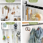 AmazerBath Shower Curtain Hooks, Shower Curtain Rings, Metal Nickel Shower Curtain Hooks Rust Proof, Smooth Glide Double Shower Hooks for Shower Curtain, Shower Rod Hooks 12Pcs