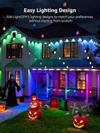 Lepro E1 AI Permanent Outdoor Lights APP Control, 100ft 60 LED Smart RGB+IC+Warm/Cool White House Eave Light for Halloween Christmas, Alexa Google Enabled, 2.4 GHz WiFi/Bluetooth, NO Remote Controller