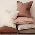 Foindtower Set of 2 Decorative Cotton Waffle Weave Throw Pillow Covers Euro Shams Cushion Covers Accent European Pillowcase for Bed Couch Sofa Bedroom Living Room Home Decor 20×20 Inch Coral Pink