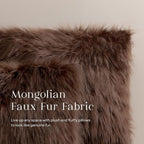 Phantoscope Pack of 2 Faux Fur Throw Pillow Covers Cushion Covers Luxury Soft Decorative Pillowcase Fuzzy Pillow Covers for Bed/Couch,Coffee 12 x 20 Inches