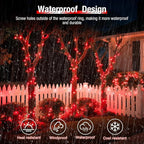 2 Pack Solar String Lights Outdoor - 160LED 66FT Solar Fairy Lights Waterproof 8 Modes, Copper Wire Solar Powered Twinkle Lights for Outside Tree Garden Christmas Wedding Party Decor, Red