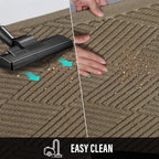 Sturdy Front Door Mat, Absorbent Muddy Dirt Resist Welcome Door Mats Outdoor Indoor, Stain and Fade Resistant, Non-Slip Rubber Backing Low Profile Doormat for Entryway, 36×24, Beige