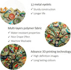 Bohemian Bathroom Curtain Colorful Boho Floral Print Beautiful Bright Polyester Fabric Cloth Shower Curtain for Bathroom Decoration, 72"x72"