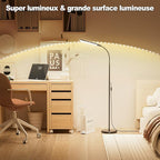 Floor Lamp, 18W Super Bright Floor Lamps for Living Room,Gooseneck Tall Standing Lamp with Remote and Switch Control for Stepless Dimmer & Temperatures, Eye Caring Reading Light for Bedroom Office