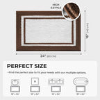 GRANNY SAYS Microfiber Bathroom Rugs Non Slip Washable, Water Absorbent Bath Mats for Tub, Soft Bath Mats for Bathroom Floor & Shower, Bath Rug, 16" x 24", Brown Bath Rugs