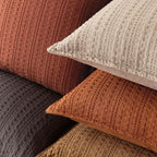 Foindtower Set of 2 Decorative Cotton Waffle Weave Throw Pillow Covers Euro Shams Cushion Covers Accent European Pillowcase for Bed Couch Sofa Bedroom Living Room Home Decor 26×26 Inch Burnt Orange