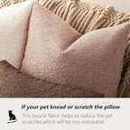 Foindtower Set of 2, Decorative Textured Boucle Throw Pillow Covers Accent Solid Pillow Cases Soft Cozy Couch Cushion Case for Chair Sofa Bedroom Living Room Home Decor 22 x 22 Inch Light Pink