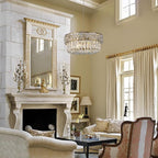 Crystal Chandelier, 16.5" 6-Light Small Chandelier for Living Room, Round Chandeliers for Bedroom Dimmable, Foyer Chandeliers for Entryway, Gold Ceiling Light Fixture Hanging Lights
