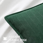 MIULEE Pack of 2 Christmas Green Decorative Pillow Covers 24x24 Inch Soft Chenille Luxurious Couch Throw Pillows Farmhouse Cushion Covers Euro Shams with Elegant Design for Sofa Bedroom Home Decor