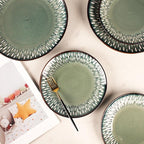 7.9-Inch Porcelain Plates Set, for Appetizer, Dinner Plates, Salad, Dessert, Snacks, Serving Plate Set of 6, Microwave and Dishwasher Safe, apply Home, Restaurant