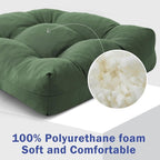 Outdoor Chair Cushions Set of 2, Patio Chair Cushions with Ties, 17x17+4” Tufted Outdoor Seat Cushions, Waterproof Patio Furniture Cushions, Outdoor Dining Chair Pads, Forest Green