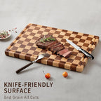 Acacia Wood Cutting Board for Kitchen – Chopping Board with Grooves & Handles, Large Wooden Cutting Board for Meat, Vegetables, Fruits, Cheese and Fruits Ideal Kitchen Gifts