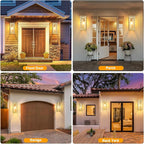 15" Large Gold Outdoor Light Fixture Wall Mount, Waterproof Outdoor Sconces, Modern Wall Lights with Clear Glass Shade for Front Door, Porch, Garage, 1 Pack