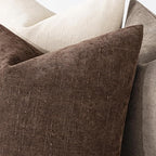 MIULEE Pack of 2 Decorative Throw Pillow Covers Soft Chenille Throw Pillows Solid Textured Cushion Covers for Couch Sofa Bedroom Living Room 20x20 Inch, Chocolate