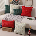 Christmas Pillow Covers 16x16 inch Set of 2 Soft Plush Christmas Decor Cream White Xmax Tree Yellow Colored Lights Decoration Throw Pillow Case for Winter Holiday Sofa Living Room PT003D16