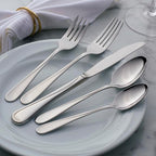 Oneida Silverware Set For 4, Flight 20-Piece Everyday Flatware Set, Service For 4, 18/0 Stainless Steel, Swirl, Mirror Finish, Dishwasher Safe, Knives Spoons and Forks Set, Dining (Silver, 20 Pieces)