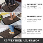 Yimobra Outdoor Mats for Front Door, Stops Mud & Dirt at Entrance, Fits Garage & Patio, All-Weather Waterproof Non Slip Outdoor Indoor Welcome Mat, 29.5x17 Brown