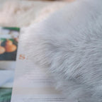 Neelvin Light Grey Faux Fur Cozy Fluffy Double-Sided Decorative Throw Pillow Covers 12x20 inch Set of 2,Velvet Pillowcase Cushion Case for Sofa Couch