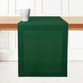 D'Moksha Homes Linen Forest Green Table Runner 108 Inches Long - 100% Pure Linen Dining Table Runner 14 x 108 Inch for Fall, Autumn and Halloween - Machine Washable