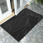 Yimobra Large Door Mat 36x24, All-Weather Waterproof Art Line Outdoor Mats for Front Door, Heavy Duty Non-Slip Welcome Matt for Garage Patio Proch Entryway Indoor, Black