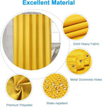 AmazerBath Waffle Shower Curtain, Mustard Yellow Fabric Shower Curtain with Waffle Weave Heavy Duty Hotel Quality, 72 x 72 Inches