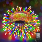 KNONEW Christmas String Lights Indoor Plug in,60FT 180LED Outdoor Waterproof Fairy Lights,8 Lighting Modes,Timer Memory Function for Bedroom Patio Balcony Party (Multicolor)