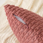 Kevin Textile Throw Pillow Covers Soft Corduroy Decorative Set of 2 Valentines Day Boho Striped Pillow Covers Pillowcases Farmhouse Home Decor for Couch Bed Sofa Living Room 16x16 Inch Blush Pink