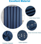 AmazerBath Navy Blue Waffle Shower Curtain Half Size, Stall Shower Curtain Fabric, Hotel Quality Bathroom Shower Curtains, 36 x 72 Inches