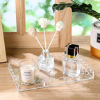 2 Pack Acrylic Bathroom Vanity Tray 7.9" and 9.6", Soap Dispenser Decorative Scalloped Tray for Bathroom Kitchen Living Room Decor Vanity Perfume