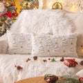 AQOTHES Christmas Tree Decorative White Throw Pillow Covers 12x20 Set of 2, Faux Fur Farmhouse Throw Pillows Cushion Cases for Xmas Winter Holiday Home Decor