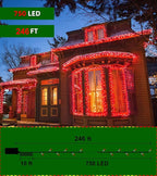 750 LED 246FT Christmas Lights Outdoor, Super Long Waterproof Christmas String Lights with 8 Modes, Christmastree Lights with Timer Memory for Fence Garden Xmas Wedding Party Decor Red