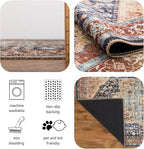 Keen Home Design 6x9 Rug - Machine Washable Area Rug with Non-Slip Backing, Ideal for Living Room, Dining Room, Bedroom - Vintage, Easy Clean, Durable, Low Pile Rug - (6' x 9')