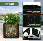 Steel Planter Box-24"x24"x24"-Large Square Planter Box-Outdoor Indoor-Cube Steel Planter Heavy Duty Black Metal Planter Flower Pot Commercial Residential for Home Garden Porch Hotel Patio