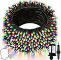 Voice Controlled Smart Christmas Lights Outdoor, 75.8ft 200 LED Extendable String Lights with 7 Voice Commands, 12 Modes & Timer, Waterproof Christmas Decorations for Party Tree Garden(Multicolor)