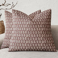 Foindtower Set of 2 Decorative Vintage Floral Print Throw Pillow Covers Neutral Modern Farmhouse Cushion Covers Boho Home Decor for Sofa Couch Chair Bedroom Living Room,22×22 Inch,Wine Red