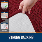 OLANLY Bathroom Rugs 44x24, Extra Soft Absorbent Chenille Bath Rugs, Rubber Backing Quick Dry, Machine Washable Bath Mats for Bathroom Floor, Tub and Shower, Home Decor Accessories, Red