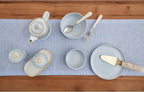 Solino Home Linen Table Runner 60 Inches - 100% Pure Linen Chambray Blue Table Runner 14 x 60 Inch Ideal for Dresser and Coffee Tables - Athena - Christmas
