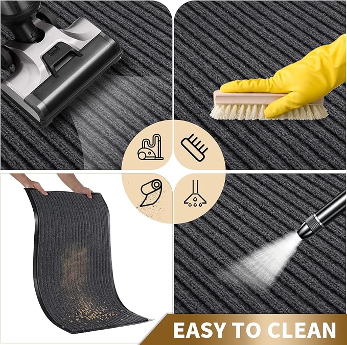 Yimobra Front Door Mat Outdoor Indoor Entrance, 100% Waterproof All-Season All Weather Doormat, Welcome Matt Outside Entry, Non Slip, Low Profile, Heavy Duty Patio Porch Floor Mats,36 x 24,Grey