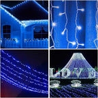 ILLUMINEW 300 LED Blue Outdoor Indoor String Lights, Safety Plug in 8 Modes 108Ft Twinkle Lights,Christmas Tree Wire Fairy Lights for Bedroom, Party Decor(300Led-Blue)