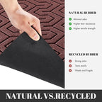 Yimobra Large Door Mat Outside Entrance 47x32, Waterproof Heavy Duty Outdoor Mats for Front Door, Non Slip Rubber Entry Mat for Garage Patio Indoor, Easy Clean, Wine Red