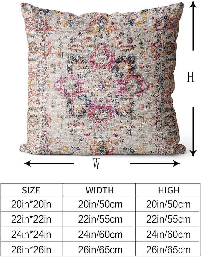 Snycler Boho Throw Pillow Covers 26x26 inch Set of 2 Burnt Yellow Terracotta Rust Colored Throw Pillows Double Sided Boho Home Soft Decor for Bedroom Living Room Couch & Sofa (No Inserts)