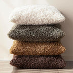 Foindtower 2 Pieces 16x16 Inch Red Brown, Faux Fur Throw Pillow Cover Accent Sherpa Furry Pillow Covers Fuzzy Soft Pillowcases Cozy Sheepskin Decorative Fleece Cushion Case for Bed Couch Living Room