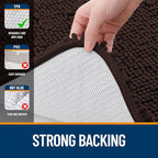OLANLY Toilet Rugs U-Shaped 24x20, Extra Soft Absorbent Chenille Contour Bathroom Rugs for Toilet, Dry Quickly, Machine Washable, Non-Slip Bath Mat, Brown