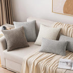 MIULEE Pack of 2 Decorative Throw Pillow Covers 18x18 Inch Soft Boho Striped Textured Corduroy Pillow Covers Modern Farmhouse Home Decor for Couch Bed Sofa Living Room Neutral Brown