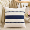 Fancy Homi Set of 1 Navy Blue Decorative Throw Pillow Covers 22x22 Inch for Couch Bed Sofa Living Room Office, Aesthetic Modern Organic Farmhouse Home Decor, Soft Cotton Woven Textured Cushion Case