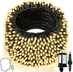 Voice Controlled Smart Christmas Lights Outdoor, 108.8ft 300 LED Extendable String Lights with 7 Voice Commands, 12 Modes & Timer, Waterproof Christmas Tree Lights for Party Garden (Warm White)